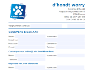 Afbeelding van een PDF contract voor Dhondt Worry